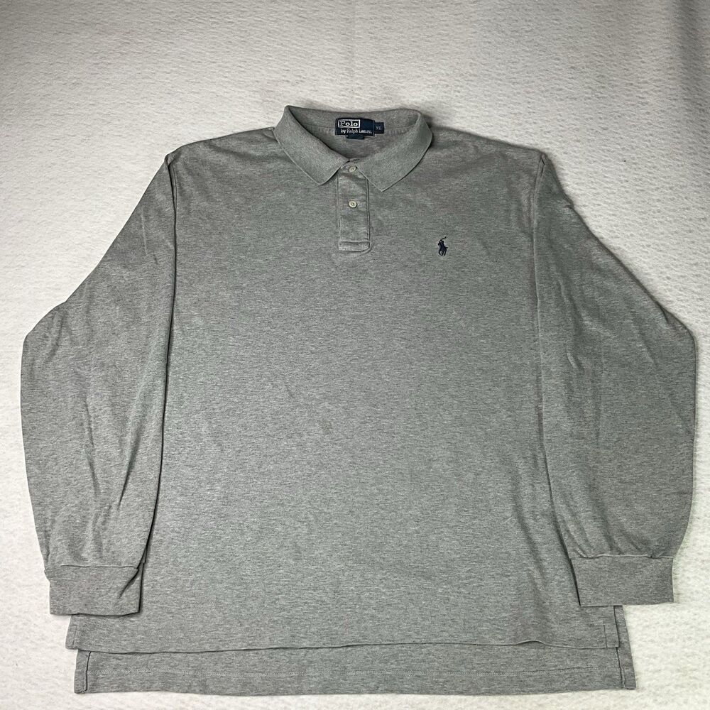 Polo Ralph Lauren Men's Polo Long Sleeve Size XL Grey PRL RL
